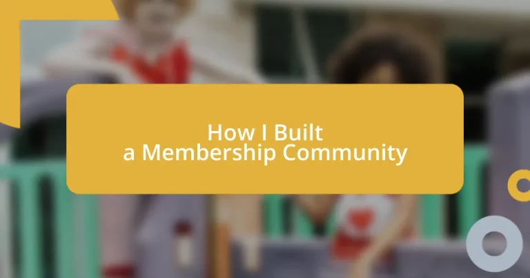 How I Built a Membership Community