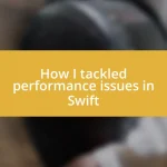 How I tackled performance issues in Swift