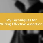 My Techniques for Writing Effective Assertions