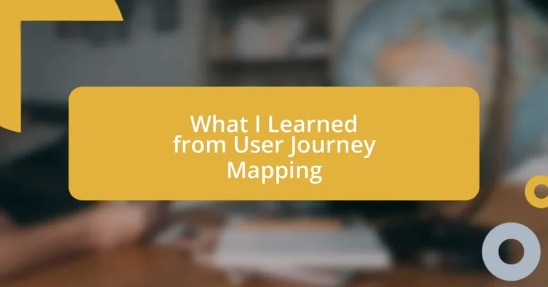 What I Learned from User Journey Mapping